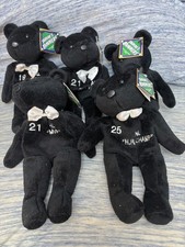 NWT NOS dated 1998 SET 5 blk SALVINO S BAMMERS Bean Bag BEARS AWARD WINNERS MVPs