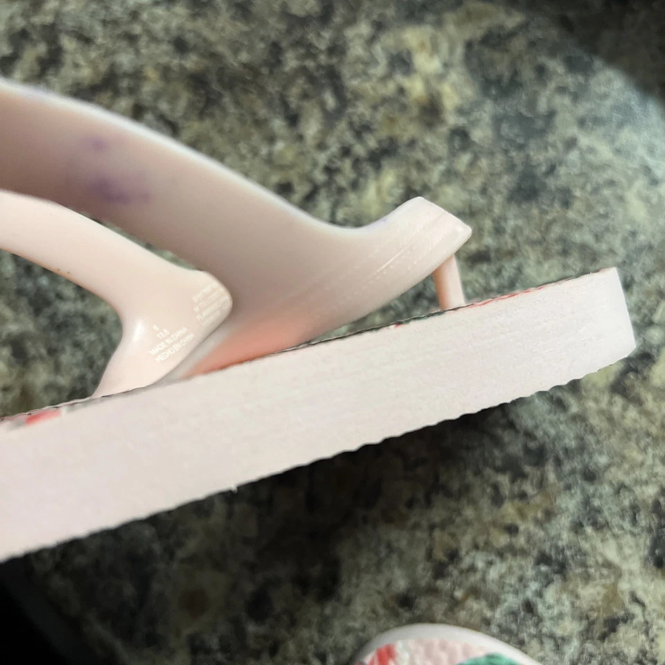 Chanclas tropicales antiguas azul marino para niñas pequeñas talla 6 con correa trasera Foto 4 de 4