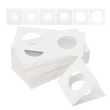2x2 Coin Flips, 300 Pack 20.5/23/25/27.5/31.5/40mm Cardboard Coin Holder, White