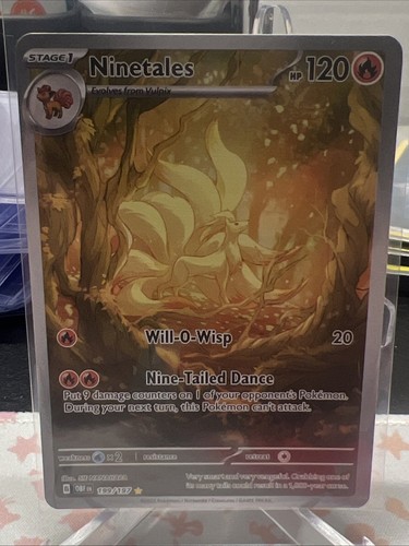 Pokemon Ninetails Illustration Rare 199/197 Obsidian Flames Pokemon Card NM