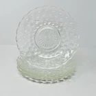 Set of 4 Vintage Anchor Hocking Clear Glass 5 3/4” Bubble Plates