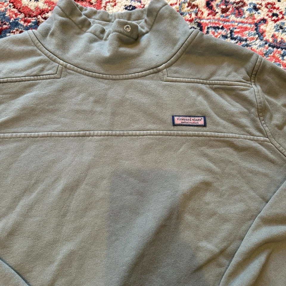 Camisa Pullover Vineyard Vines Shep para Mujer 2xl Verde Cuello Simulado 100% Algodón Foto 3 de 4