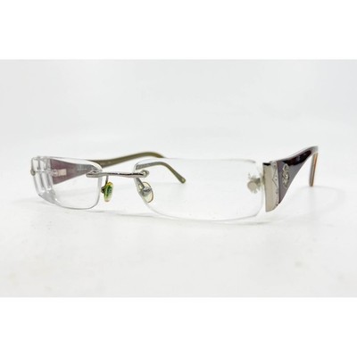 Bebe Alias Rimless Eyeglasses Brown Tortoise Silver Tone 54-18-135 28119