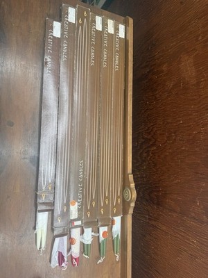 Vintage Creative Candles Taper Candle Lot 7/8  x 30  Green Red Ivory