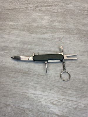 COLLECTOR RARE UNIQUE VINTAGE GREEN PLASTIC ROSTFREI GOLF KNIFE TOOL MONOGRAMED