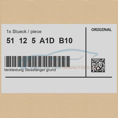 Original BMW 51125A1DB10 - Verkleidung Stossfänger grundiert hinten