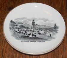 ANTIQUE BATHHOUSE & SANDS DOVERCOURT ESSEX ENGLAND SOUVENIR SAUCER CUP PLATE