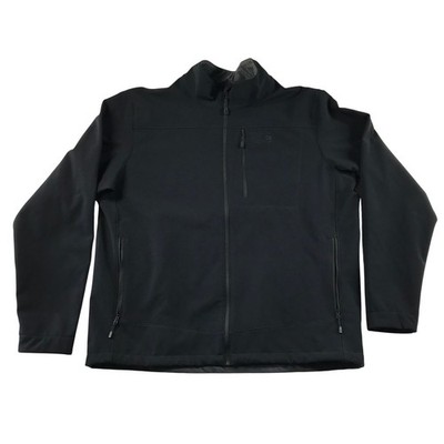 Mountain Hardwear Mens XL Black Softshell Fleece Lined Full Zip Jacket RN 89674