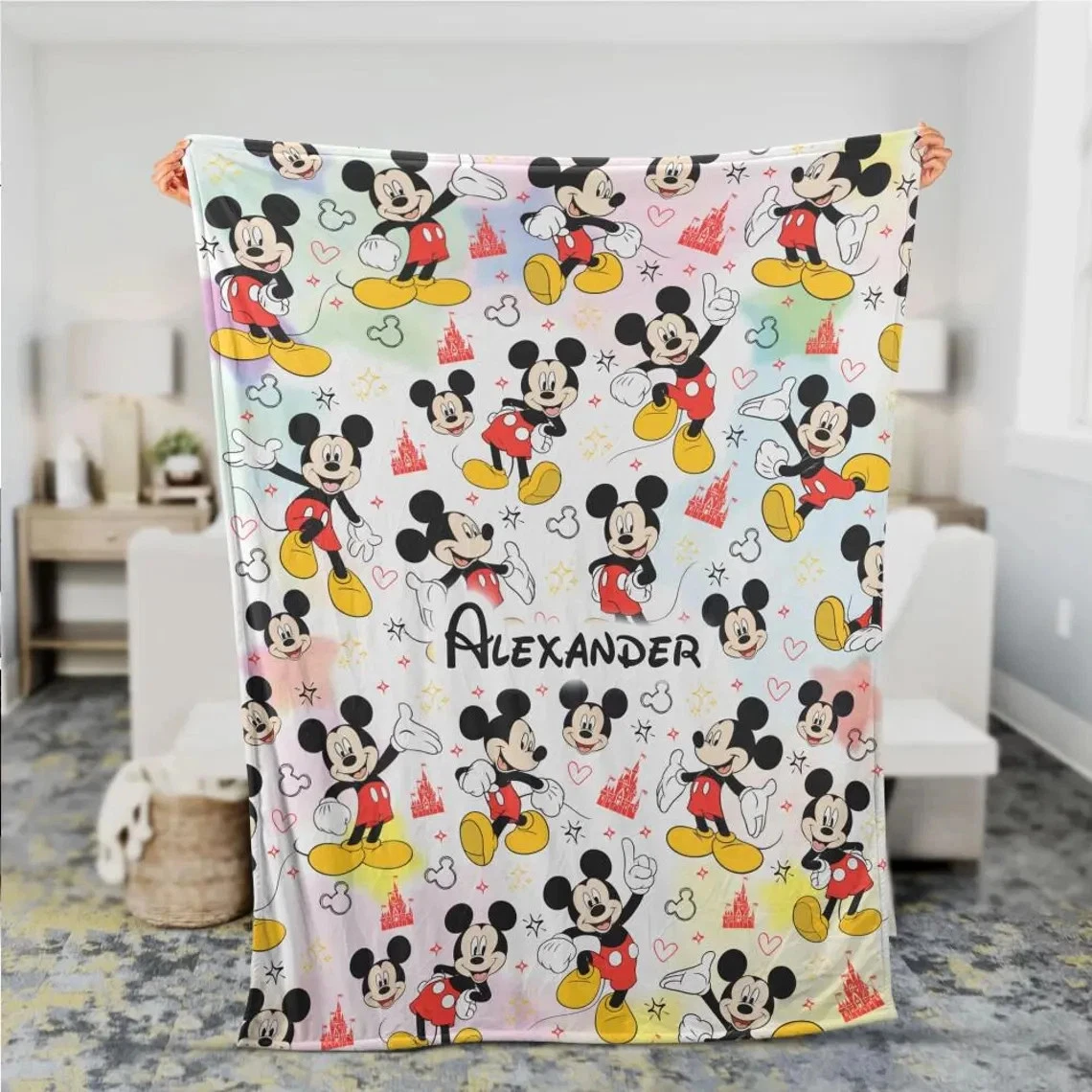 Personalized Disney Mickey Mouse Fleece Blanket