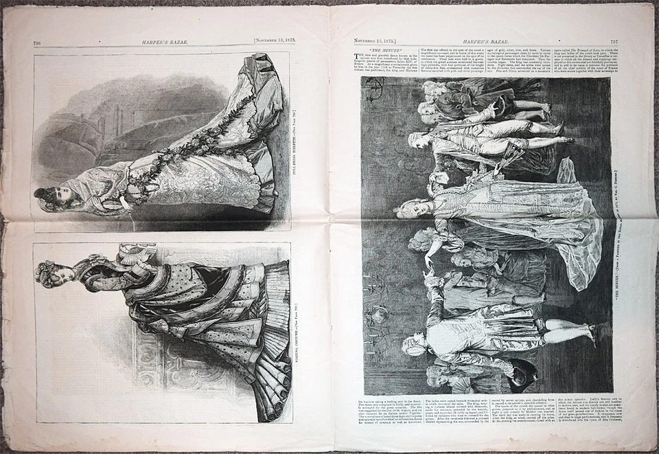 -Rare- 1875 -HARPER'S BAZAR- Vintage 11/13 Women's FASHION Magazine - Bazaar - Image 2 of 2