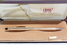 Vintage 1/20 10k Gold Filled Cross Ballpoint Pen Blue Ink Works