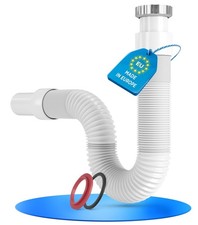 LOBENSWERK flexibler Siphon Waschbecken oder K&uuml;chensp&uuml;le mit Aluminium Mutter