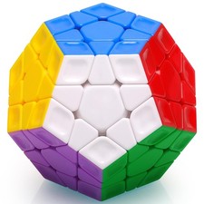 TOYESS Megaminx Stickerless,Speed Magic Cube 3x3 Dodecahedron Puzzle Cube Twi...