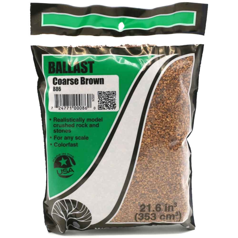 Woodland Scenics Ballast Coarse Brown 21.6in³ for Model Railways and Dioramas