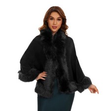 Women Faux Fur Shawl Bridal Faux Fur Wraps for Evening Wedding Dresses Luxury...