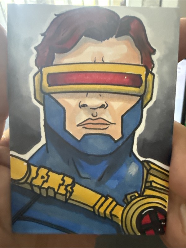 Marvel Comics Cyclops Sketch Card Art By Bradford Primeaux - BP the Maker