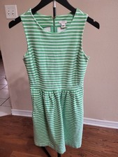 Green & White J. Crew Striped Daybreak Dress
