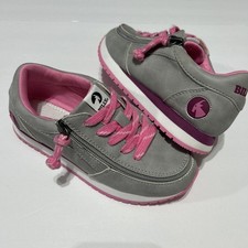 BILLY Footwear Billy Jogger Grey Pink Zipper Sneakers Shoes Kids 13M Adaptive