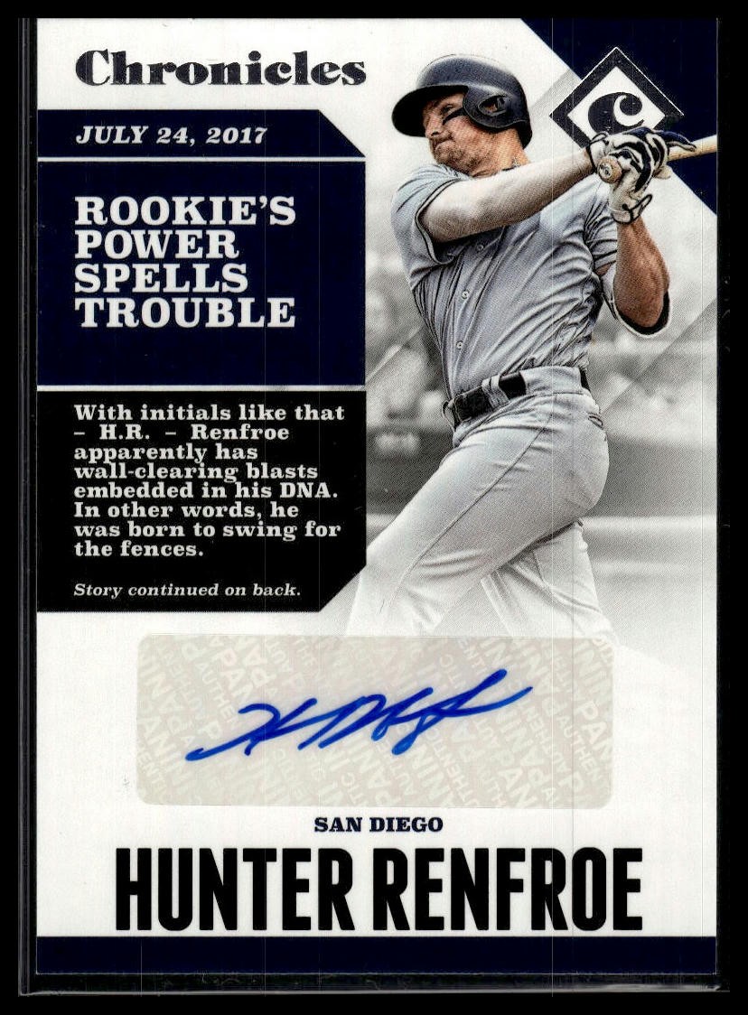 2017 Panini Chronicles #CA-HR Hunter Renfroe Chronicles Autographs AU AU