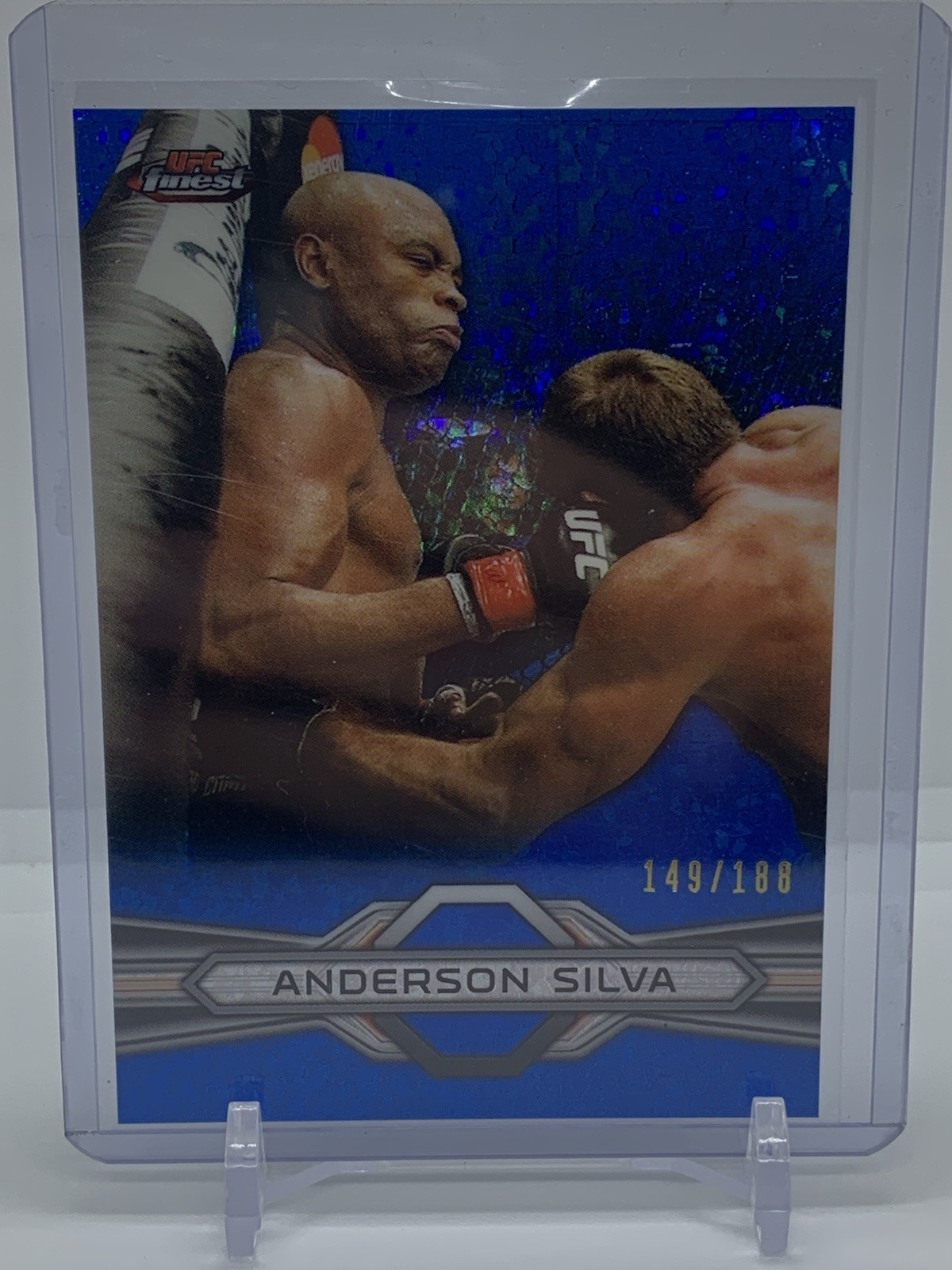 2013 Topps Finest UFC Anderson Silva  Blue Refractor Diamond Sparkle /188