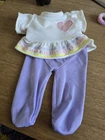 Vintage Cabbage Patch Kid 1980s coleco heart dress and purple tights outfit
