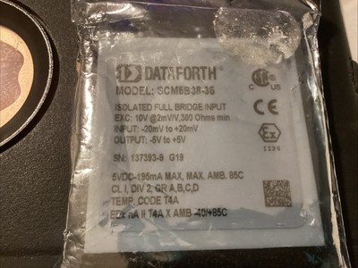 DATAFORTH Analog Wide Bandwidth Isolated Voltage Input Module, Model SCM5B38-36