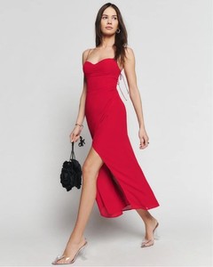 reformation kourtney dress brown It Has A Slim