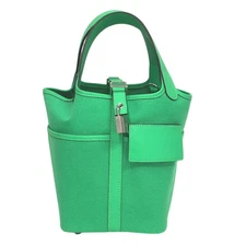 HERMES Picotin Lock PM Cargo B Stamp Vert Comics × Vert Fizz Toile Swift #800