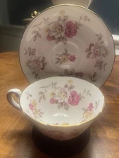 Royal Chelsea Tea Cup And Saucer with Gold Trim