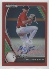 2021 Panini Prizm Draft Picks Red 12/50 Maddux Bruns #PDP29 Auto 0nr3