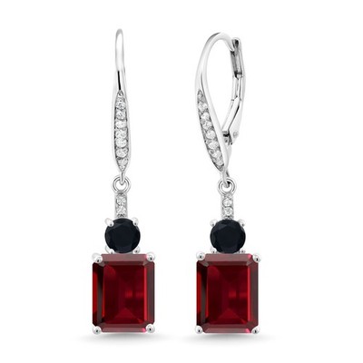 4-7 Cttw Gemstone Birthstone and Black Onyx Dangle Earrings for Women | 925