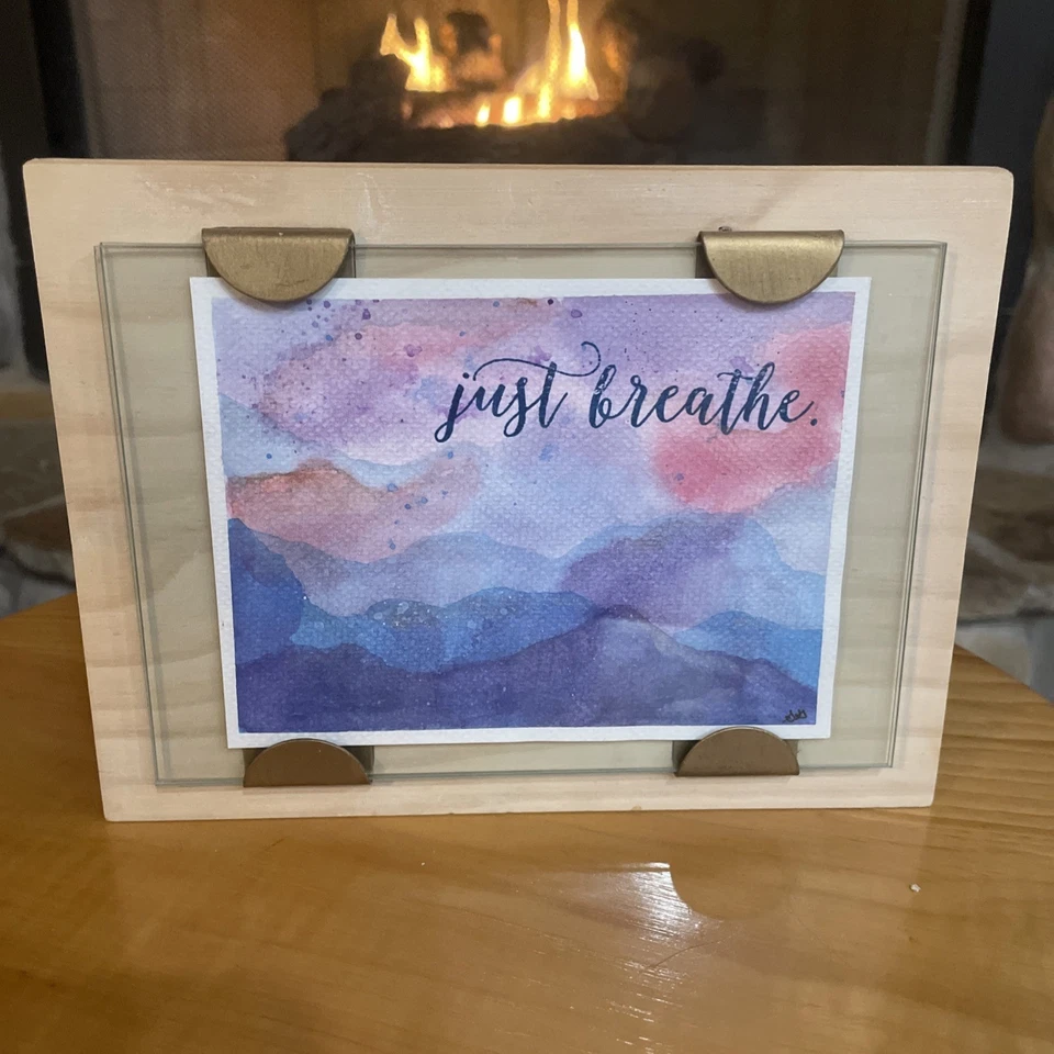 原创抽象水彩画-框架山地艺术 — 第 2/4 张图片