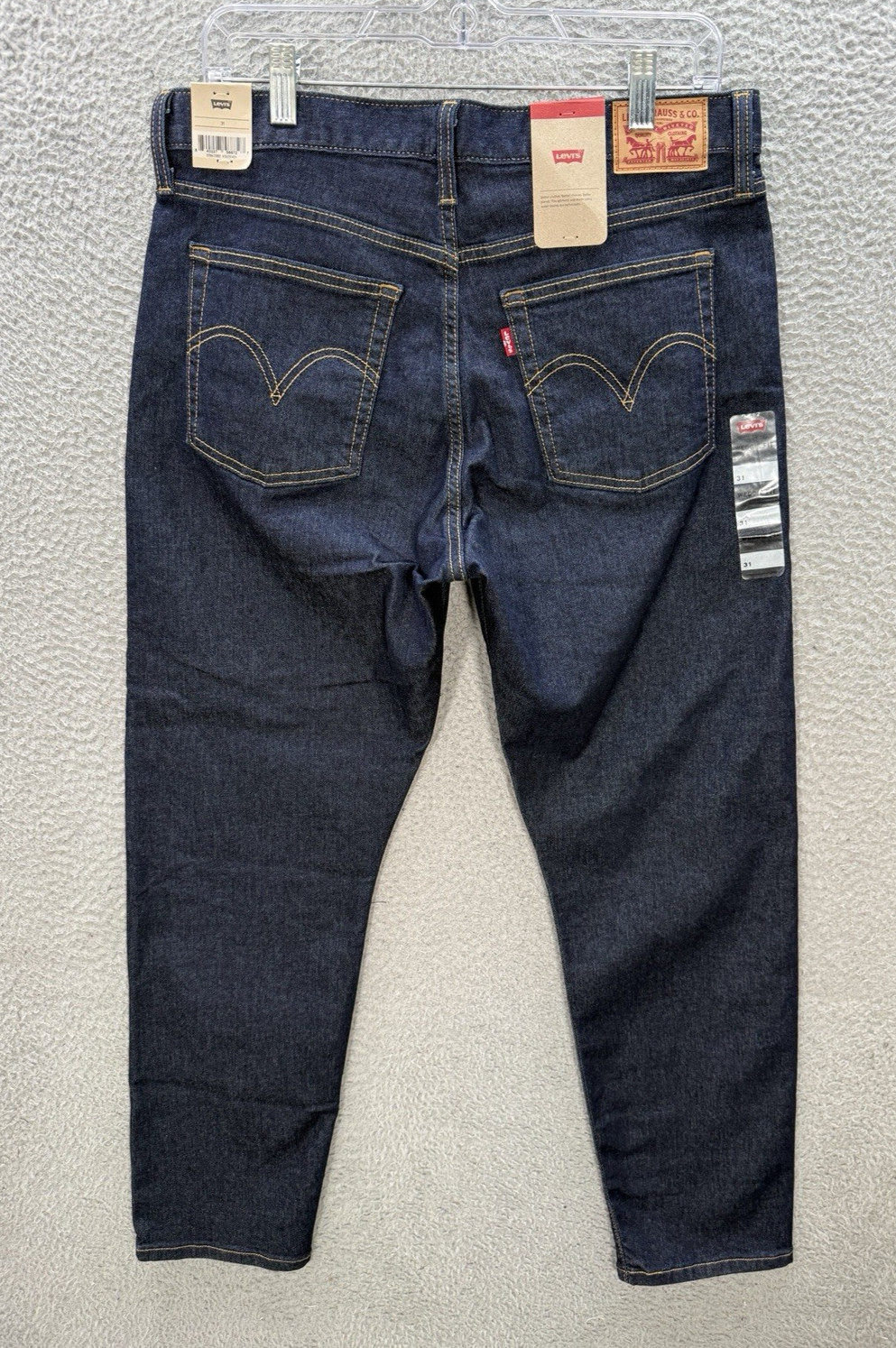Womens 33 Blue Denim Wedgie Fit Ankle Button Fly Stretch Preppy New