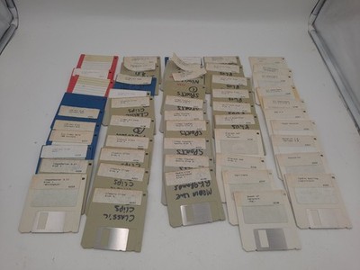 50 Vintage Commodore Amiga 3.5'' Floppy Disk Lot Software Games Graphics Untested