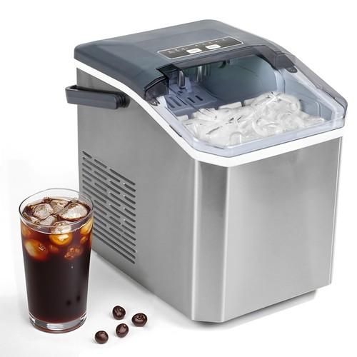 5 Levels of Bullet Ice Sizes Countertop Ice Maker with Handle, 9 Ice ...