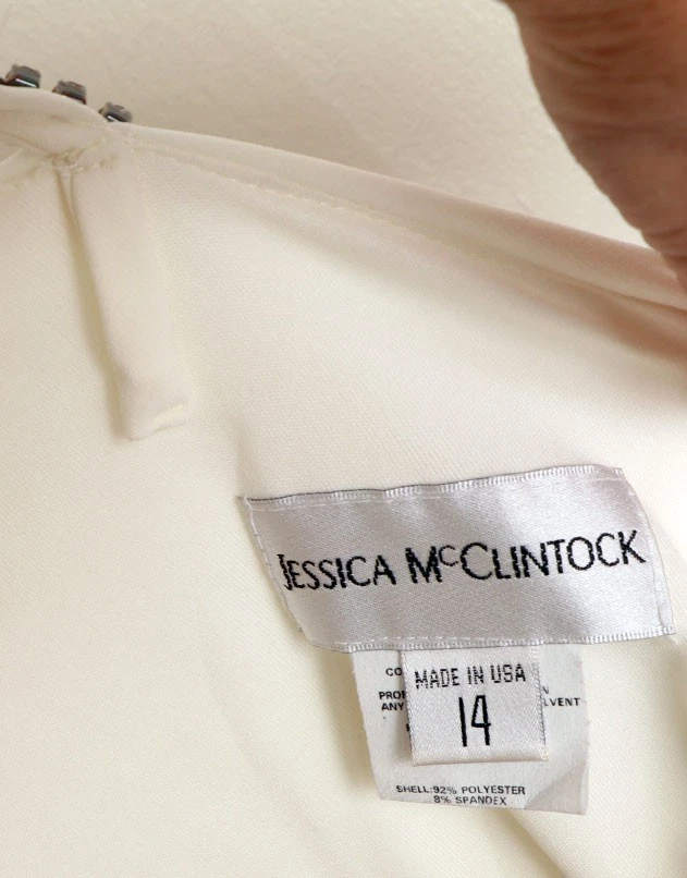 Vestido de noche JESSICA McCLINTOCK blanco años 80, vestido formal largo años 90 vintage 14 Foto 3 de 4