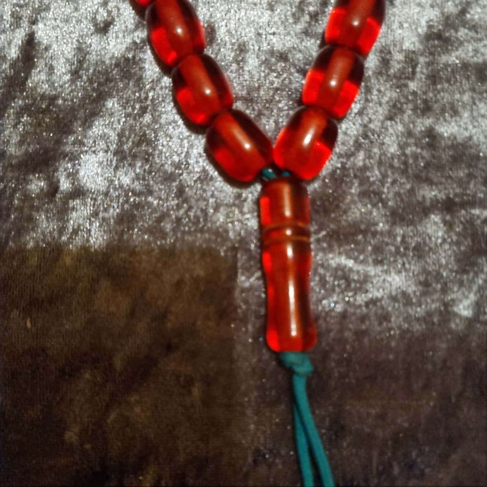 Vintage Cherry Amber Faturan Bakelite Islamic 33 Prayer Beads Tasbih ...