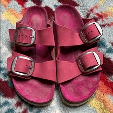 Birkenstock big buckle pink suede sandals narrow 39 narrow