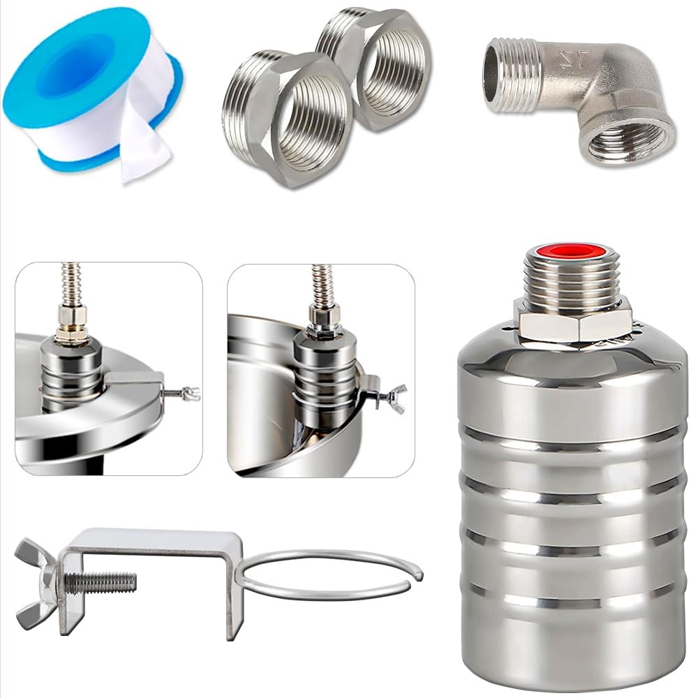 Float Valve,1/2" to 3/4" 1'' Water Level Control Valve, 304 silvery