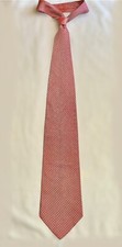 Valentino Cravatte Hand Made Red Woven Silk Tie Y2K 00  s Dotted Italian Necktie