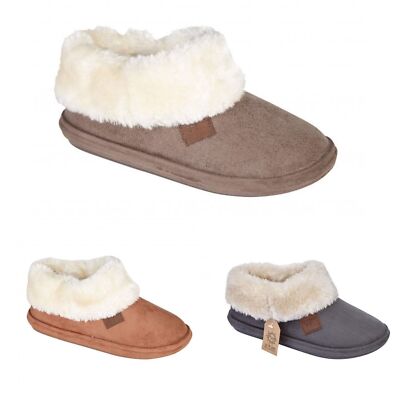Women's Jo Joe Chiltern Fur Lined Fur Collar Slipper Boot SIZE UK8  UK