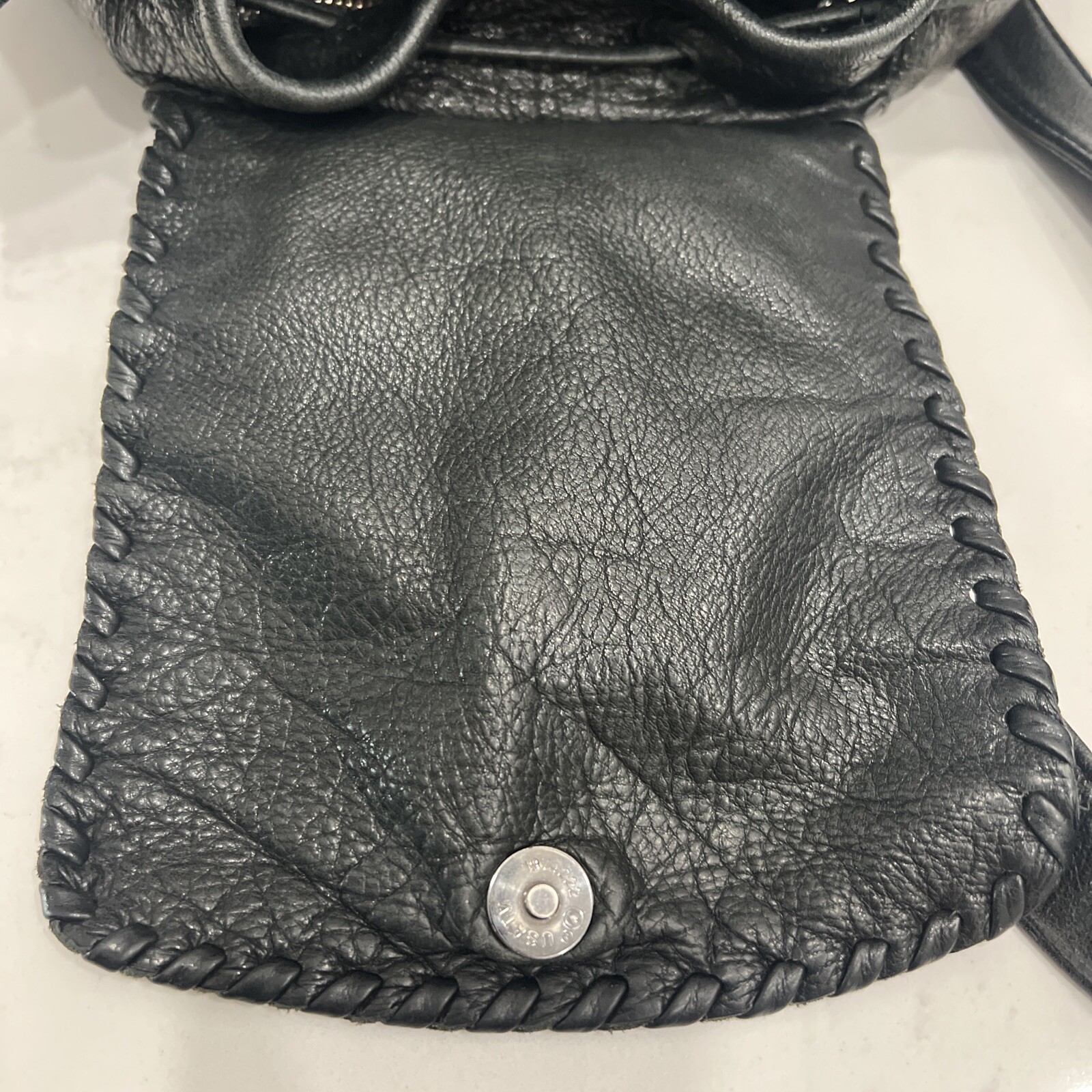 LAGGO TASSEL DRAWSTRING BAG BACKPACK BLACK PEBBLE… - image 9