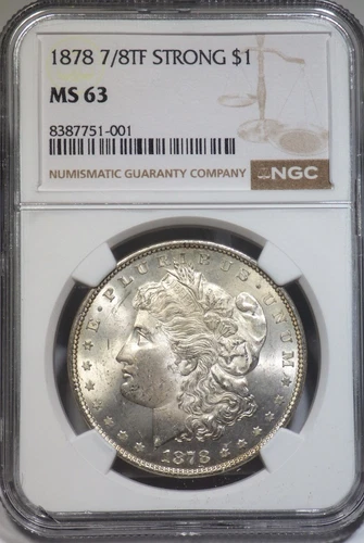 1878 7/8TF Strong Morgan Silver Dollar NGC graded MS 63