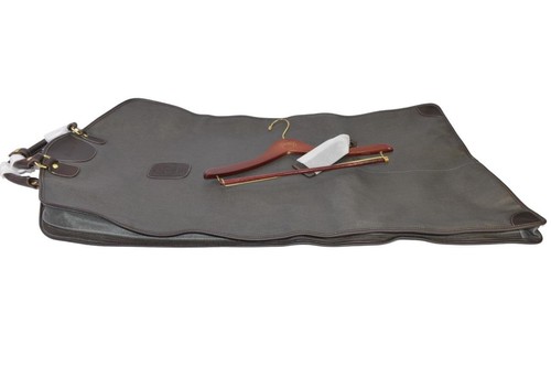 NWT Ghurka AVIATOR Slate GRKA-TEK/Walnut Leather Long Suits Garment Carry-On Bag - Picture 16 of 19