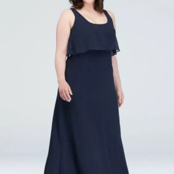 David's bridal flounced crinkle chiffon sale