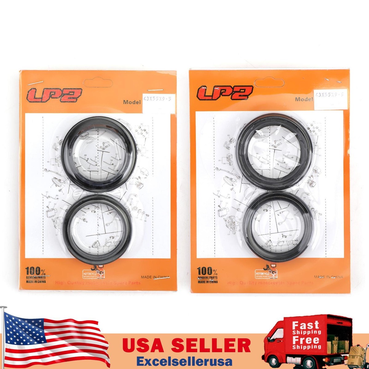 a-ka3  Fork Oil Dust Seal Kit for Kawasaki KX125 KX250 KX500 ZR1100