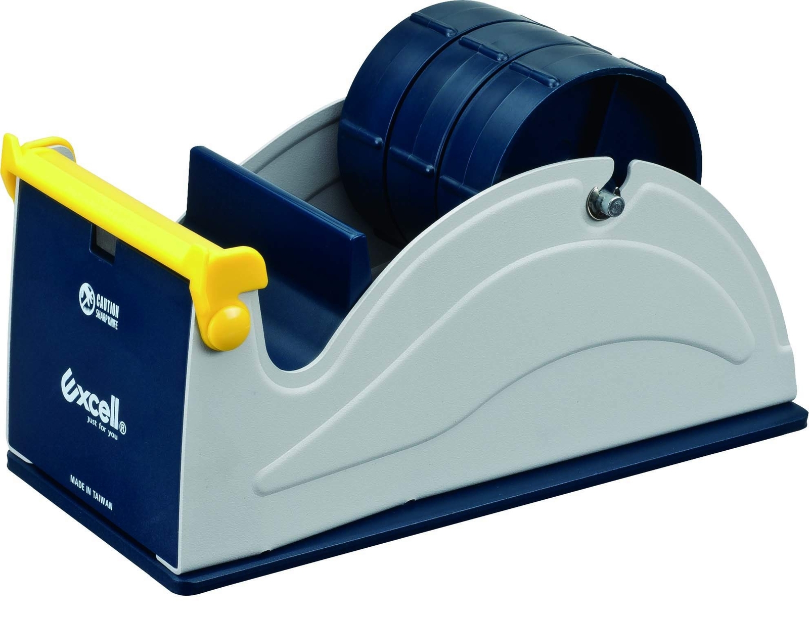 Excell ET-13370 Blue/Grey Premium Multi-Roll Steel Desk Top Tape Dispenser: 3...