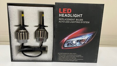 60W 7600LM Pair H1 ETI LED Headlight Bulbs 6000K White Hi Bean/LowBeam/FogLight