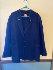Elegance Seiler Vintage Wool Sweater Jacket Euc Size 42 Navy Blue
