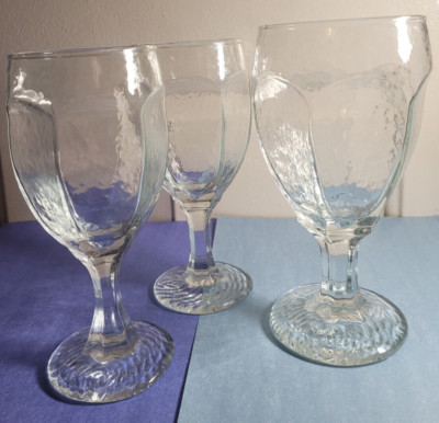 Libbey Libby  Glass Chivalry Clear Water Wine Glasses Goblets  Set Of 3  2 sizes